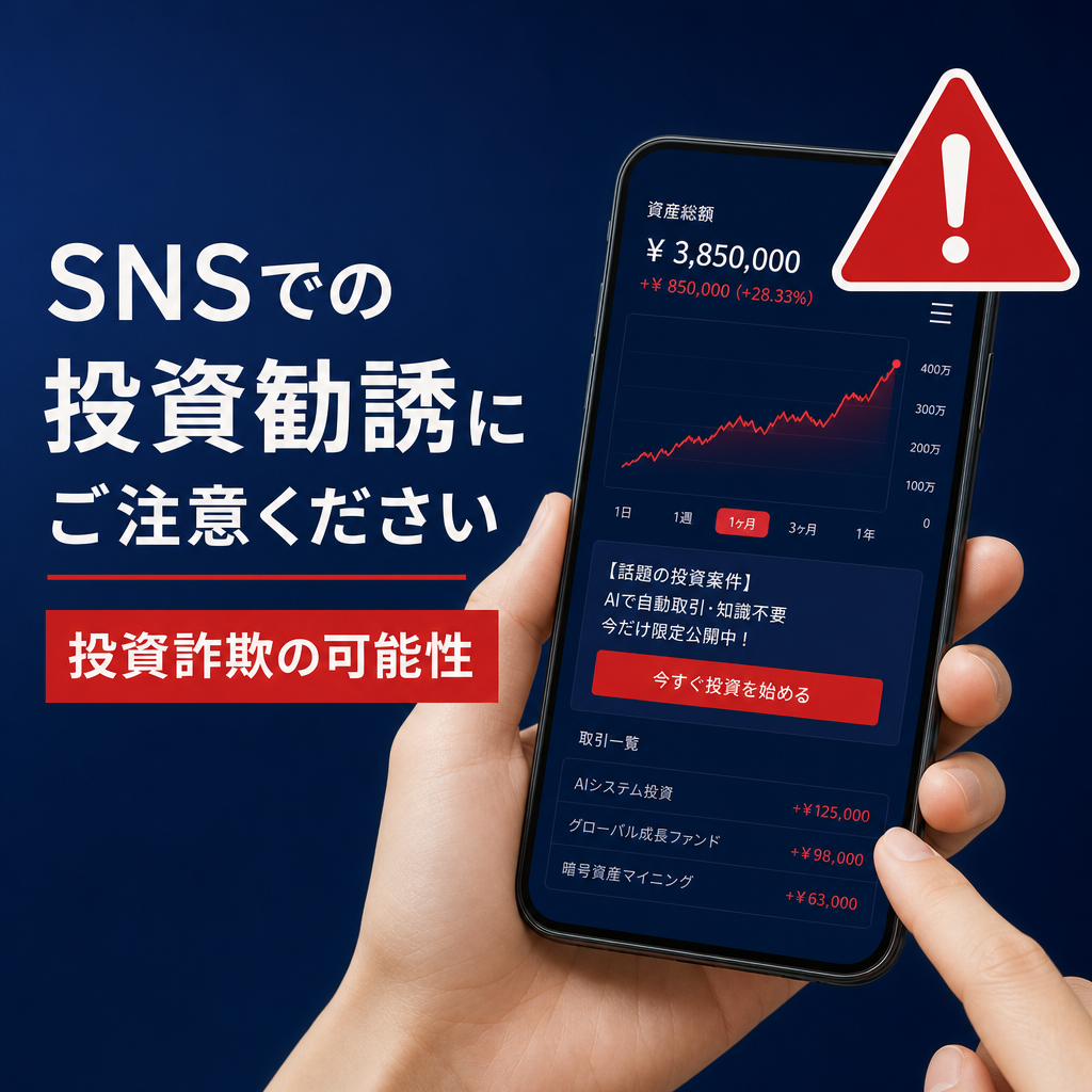 スマートフォンに表示された投資画面のイメージ